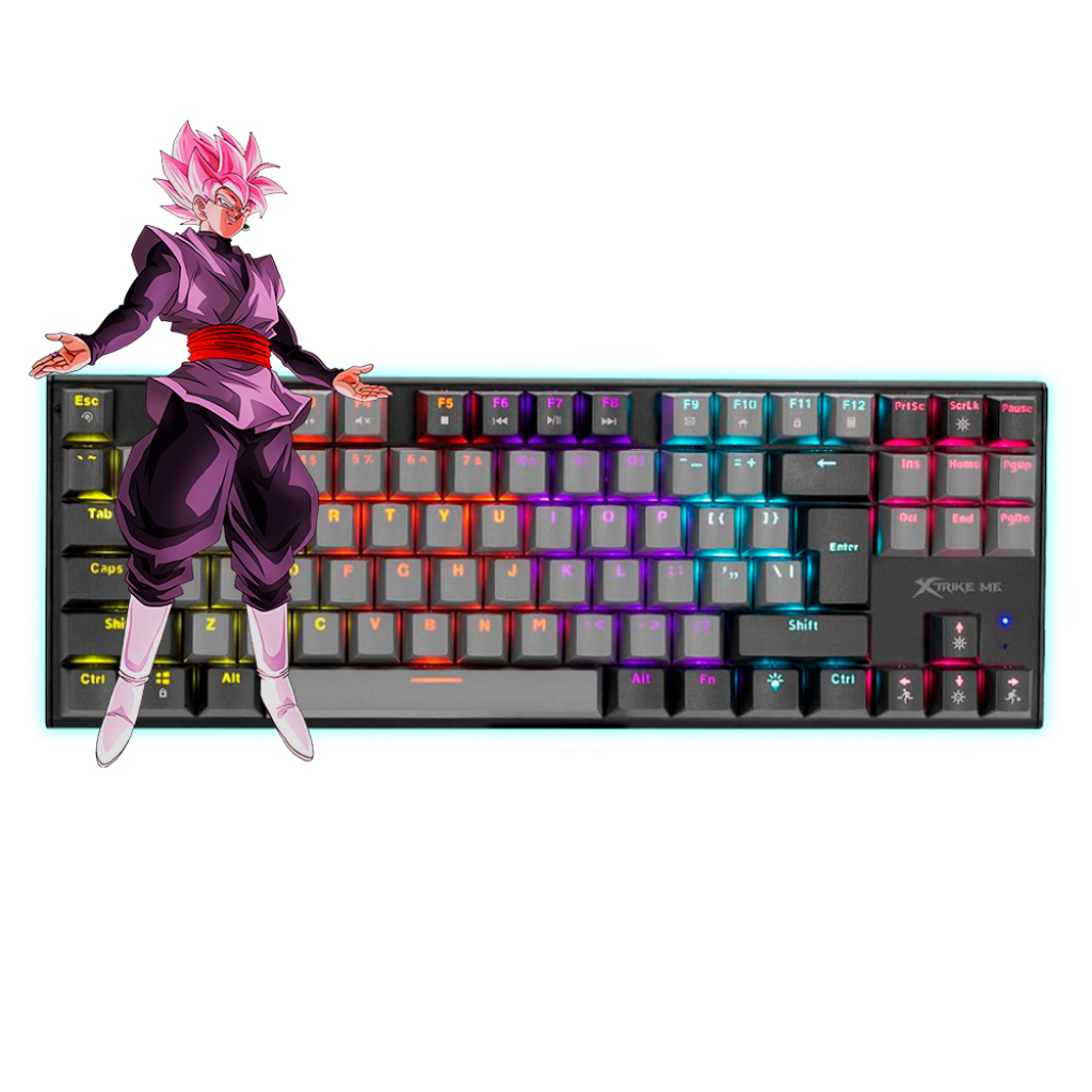 TECLADO MECANICO XTRIKE ME GK-989A RETROILUMINADO SWITCH RED TKL GREY/BLACK