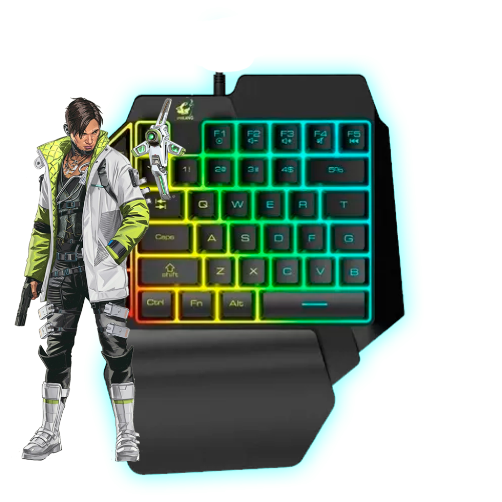 TECLADO GAMING ONE-HANDED ZIYOU LANG WOLF K15 RAINBOW