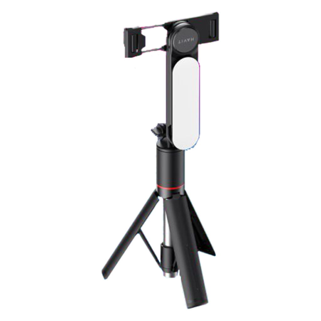 TRIPODE HAVIT ST7600 SELFIE STICK CON SOPORTE Y LUZ/360°/NEGRO/HVPHD-ST7600-BK