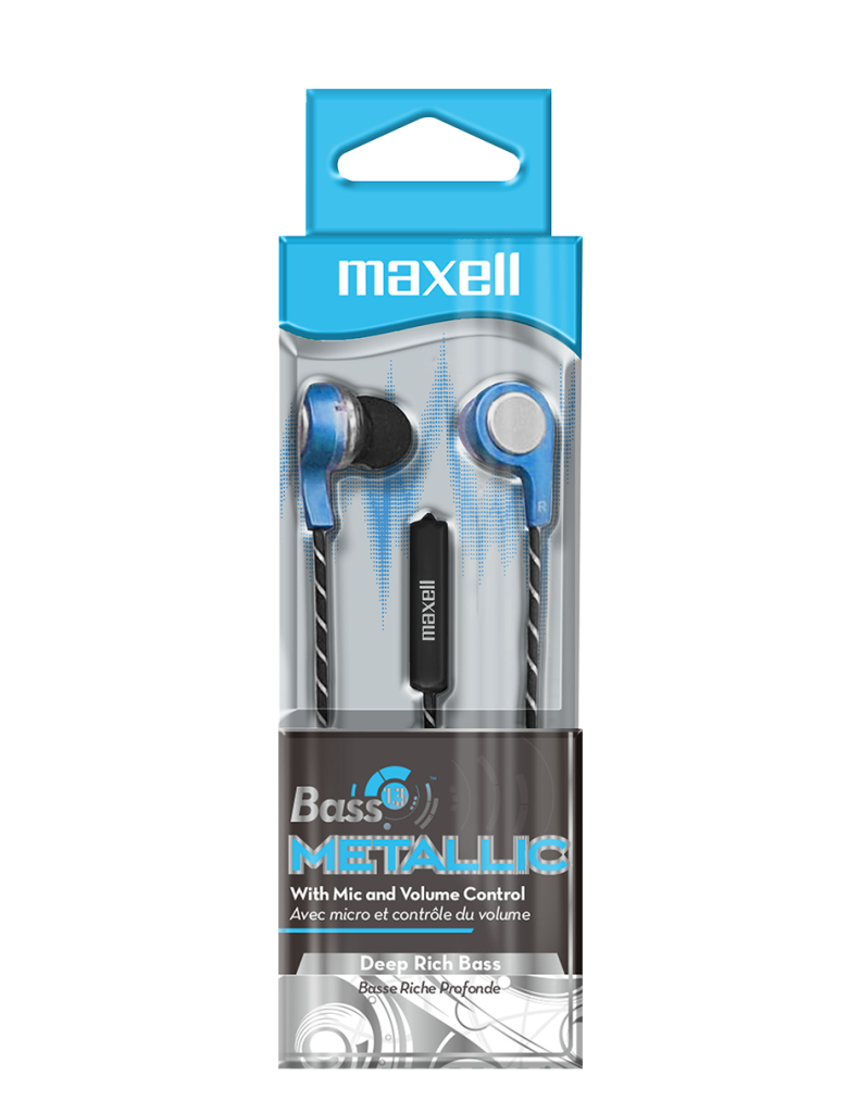 AURICULAR MAXELL BASS 13 METALLIC CON MICROFONO AZUL/SEB-BLUE/JACK 3.5MM