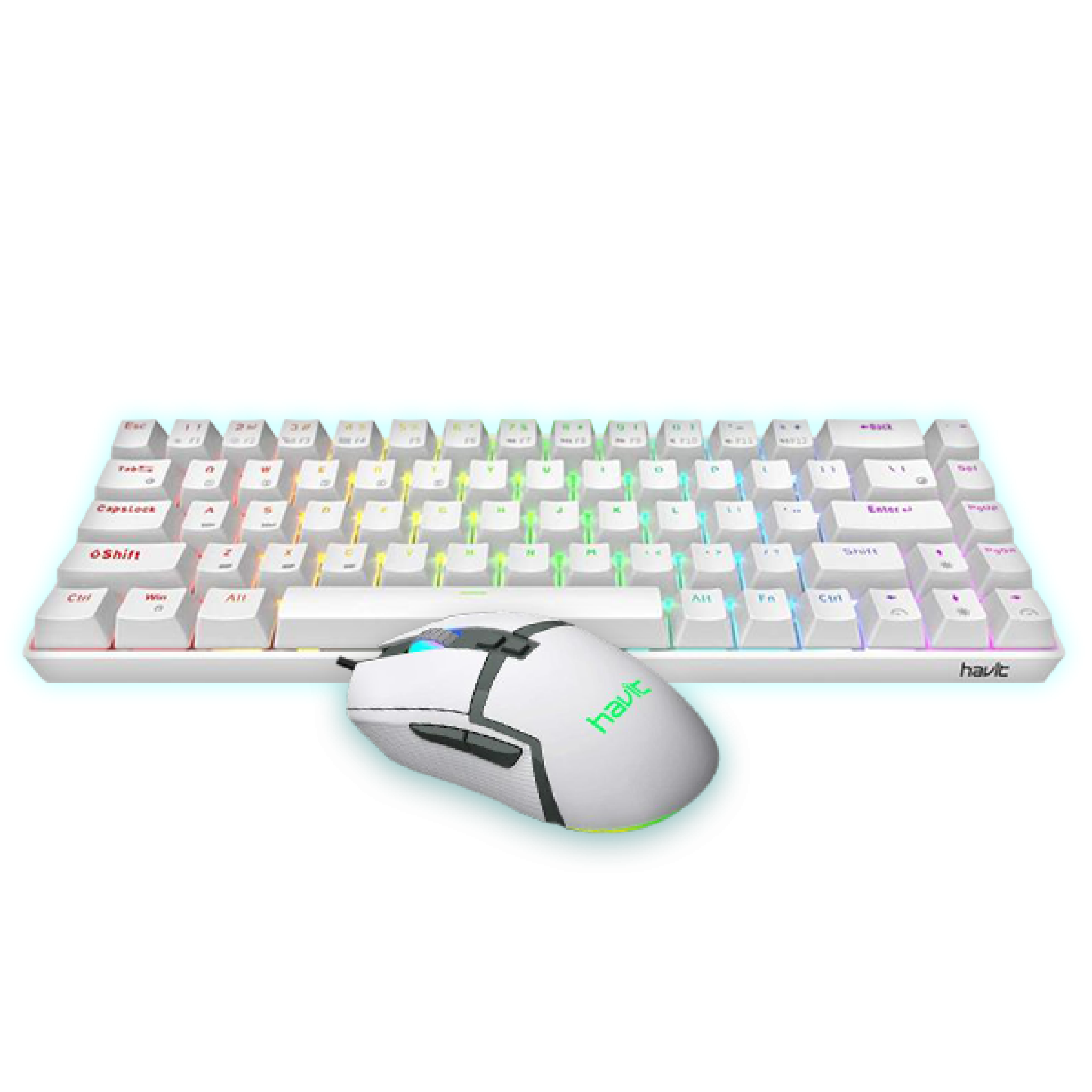KIT T+M HAVIT KB498L-W MECANICO 60% BLUETOOTH + MOUSE MS885