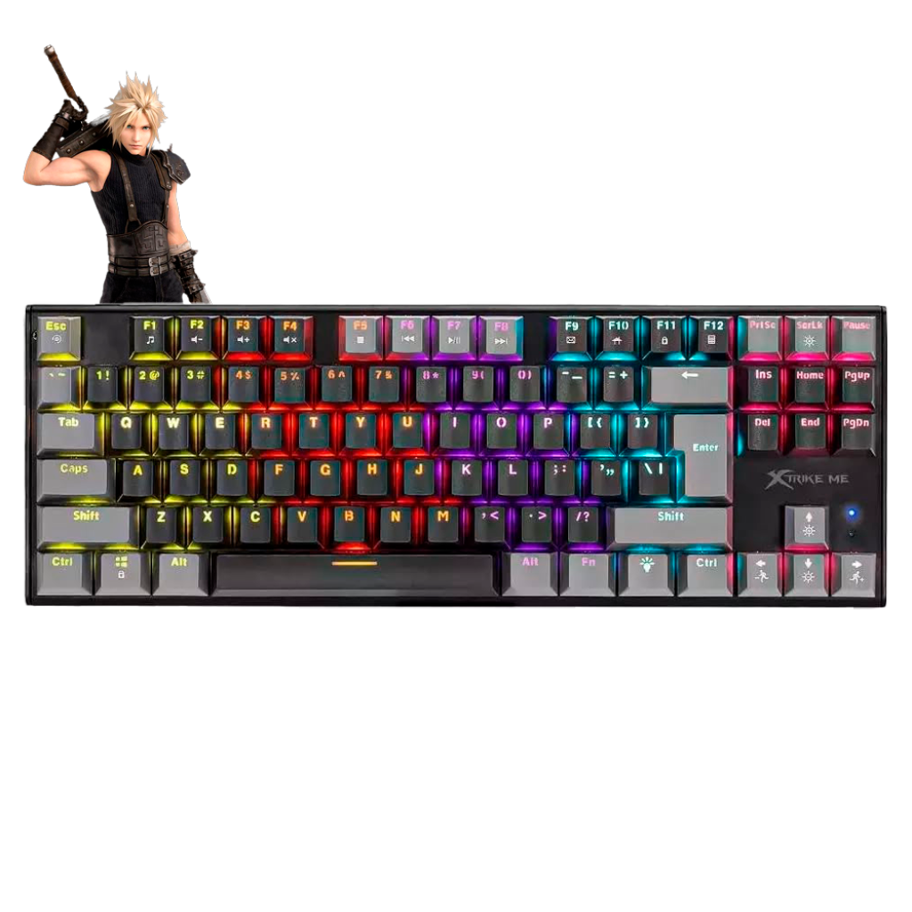 TECLADO MECANICO XTRIKE ME GK-989B RETROILUMINADO SWITCH RED TKL GREY/BLACK