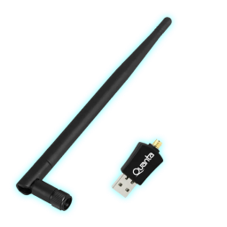 ADAPTADOR USB WIRELESS QUANTA CON ANTENA QTAA300/300MBPS/2.4GHZ/NEGRO