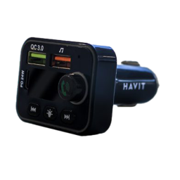 CARGADOR PARA AUTO HAVIT HV-FM819BT NEGRO/RGB/USB/BT/USB-C/LECTOR DE TARJETA SD