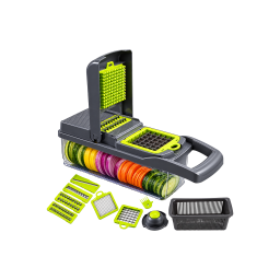 CORTADOR DE VERDURAS CON DEPOSITO Y ACCESORIOS DE CORTE 14 PIEZAS/VEGGIE SLICER