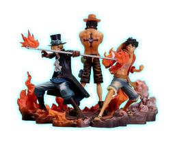 FIGURA MONKEY D LUFFY - ACE - SABO -  14-17 CM