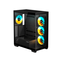 GABINETE GAMER GIGABYTE GB-C500P PANORAMIC STEALTH VIDRO/4 FAN COOLER/BLACK
