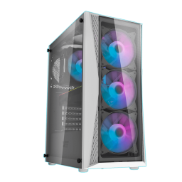GABINETE GAMING DARKFLASH DK352 PLUS WHITE C/4 COOLER RGB