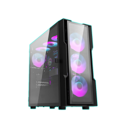 GABINETE GAMING DARKFLASH DK431 BLACK C/4 COOLER ARGB