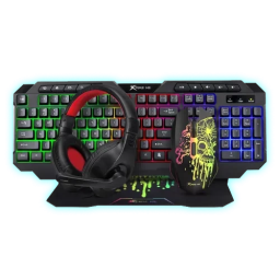 KIT TECLADO+MOUSE+MOUSEPAD+AURICULAR XTRIKE ME CMX-415/INGLES/BLACK/CMX-415