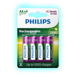 PILA RECARGABLE AAX4 PHILIPS 2500 MAH