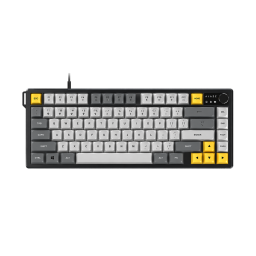 TECLADO AJAZZ AF82 RGB TRI-MODE 75% INGLES/BLACK/GRAY/YELLOW