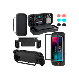 ESTUCHE PARA NINTENDO SWITCH 2 HAIKUN CON PROTECTOR DE VIDRIO Y GRIP PROTECTOR